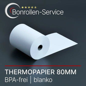 Weiße Thermorolle 80 mm breit, blank, aus Thermorollen 80mm POS-Rollen