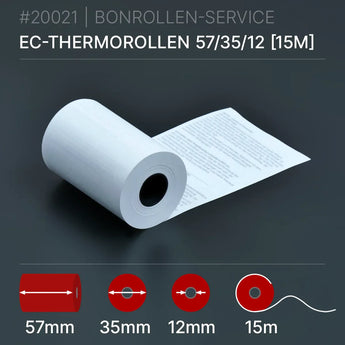 EC-Thermorollen 57x35x12 (15m) mit SEPA-Text - Bonrollen Thermopapier | BPA-frei