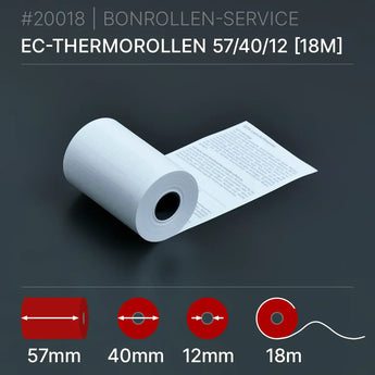 EC-Thermorollen 57x40x12 (18m) mit SEPA-Text - Bonrollen Thermopapier | BPA-frei