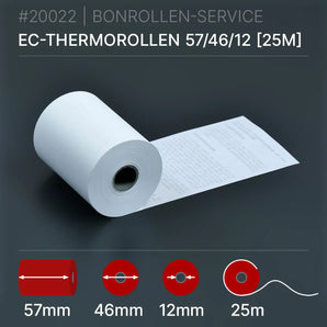 EC-Thermorollen 57x46x12 (25m) mit SEPA-Text - Bonrollen Thermopapier | BPA-frei