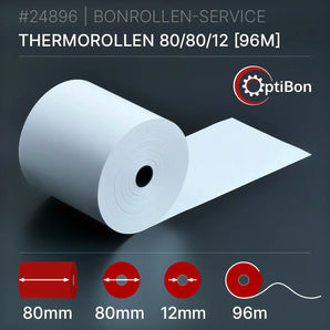 ECO-Thermorollen ’OptiBon’ 80x80x12 (96m) - Bonrollen Thermopapier | BPA-frei