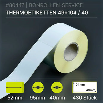 Etiketten 49mm x 104mm - 52/95/40 - Thermopapier - BPA-frei