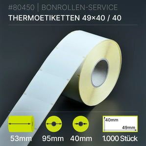 Etiketten 49mm x 40mm - 53/95/40 - Thermopapier - BPA-frei