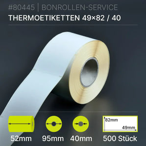 Etiketten 49mm x 82mm - 52/95/40 - Thermopapier - BPA-frei