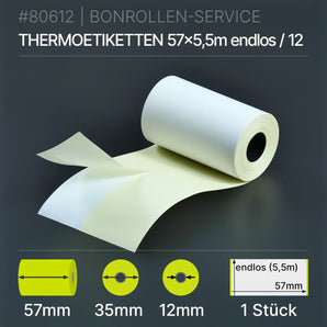 Etiketten 57mm x endlos (5,5m) - 57/35/12 - Thermo-TOP - Thermopapier | BPA-frei