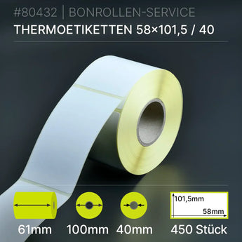 Etiketten 58mm x 101,5mm - 61/100/40 - Thermopapier - BPA-frei