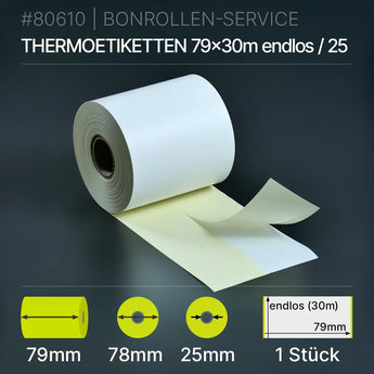 Etiketten 79mm x endlos (30m) - 79/78/25 - Thermo-TOP - Thermopapier | BPA-frei