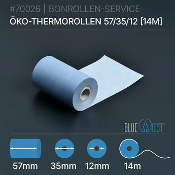 Öko-Thermorollen 57x35x12 (14m) - Bonrollen Thermopapier | Blue4est®