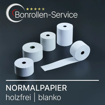 Weiße Kassenrollen aus holzfreiem Material, blanko – Normalpapier