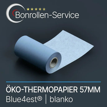 Öko-Thermorollen 57mm blanko light blue glatt Blue4est® Rolle