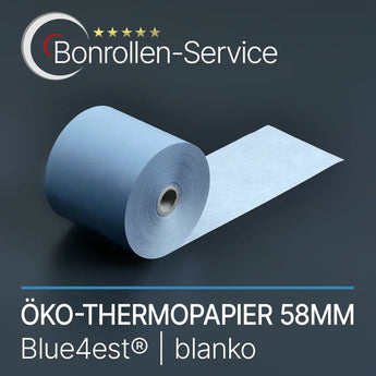 Öko-Thermorollen 58mm blanko light blue glatt Blue4est®