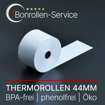 Weiße Thermorollen 44mm breit aus POS-Rollen Kollektion