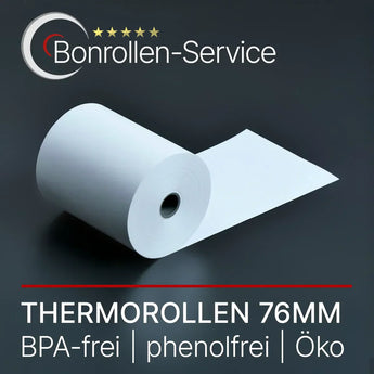 Weiße Thermorolle 76mm breit aus Thermorollen 76mm POS-Rollen