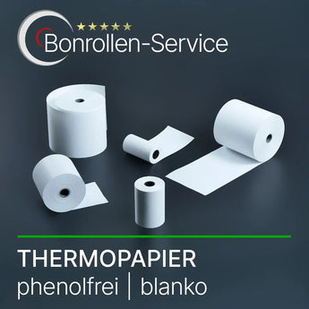 Weiße Thermorollen blanko phenolfrei, Rückseite