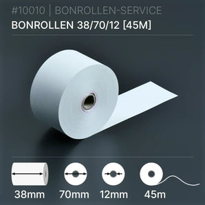 Bonrollen 38x70x12 (45m) aus Normalpapier